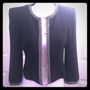 Chain cropped blazer bolero black blazer coat